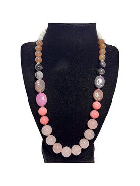 Nakamol Silver Tone And Quartz Stone Necklace (6331)